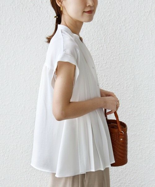 SHIPS / シップス シャツ・ブラウス | 《予約》【WEB限定】〈手洗い可能〉ストレッチ ジョーゼット プリーツ スキッパー ブラウス | 詳細8