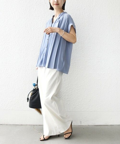 SHIPS / シップス シャツ・ブラウス | 《予約》【WEB限定】〈手洗い可能〉ストレッチ ジョーゼット プリーツ スキッパー ブラウス | 詳細13