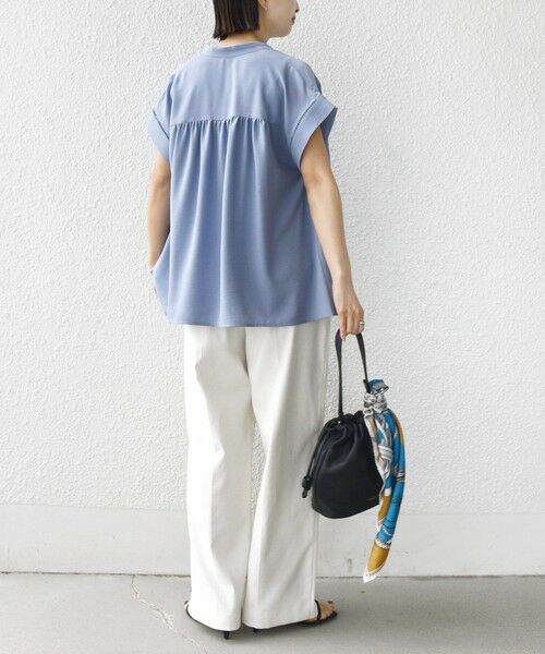 SHIPS / シップス シャツ・ブラウス | 《予約》【WEB限定】〈手洗い可能〉ストレッチ ジョーゼット プリーツ スキッパー ブラウス | 詳細14