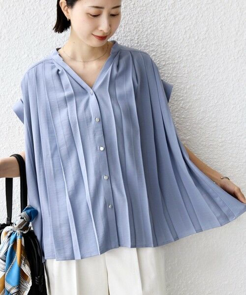 SHIPS / シップス シャツ・ブラウス | 《予約》【WEB限定】〈手洗い可能〉ストレッチ ジョーゼット プリーツ スキッパー ブラウス | 詳細16