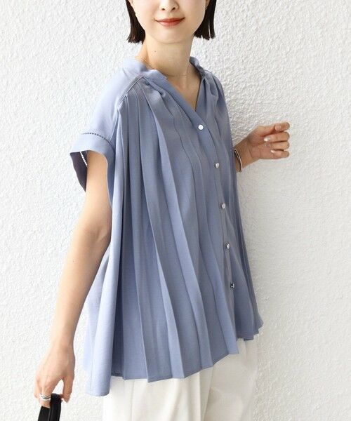 SHIPS / シップス シャツ・ブラウス | 《予約》【WEB限定】〈手洗い可能〉ストレッチ ジョーゼット プリーツ スキッパー ブラウス | 詳細19