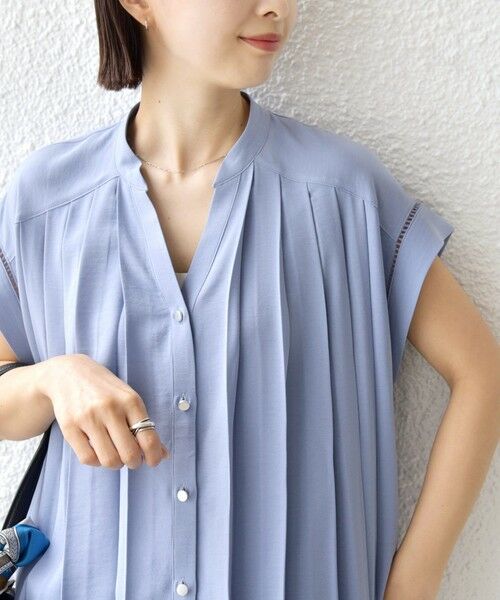 SHIPS / シップス シャツ・ブラウス | 《予約》【WEB限定】〈手洗い可能〉ストレッチ ジョーゼット プリーツ スキッパー ブラウス | 詳細20