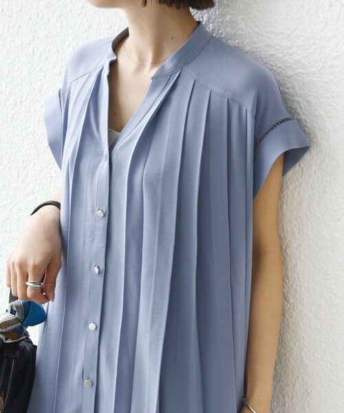 SHIPS / シップス シャツ・ブラウス | 《予約》【WEB限定】〈手洗い可能〉ストレッチ ジョーゼット プリーツ スキッパー ブラウス | 詳細21