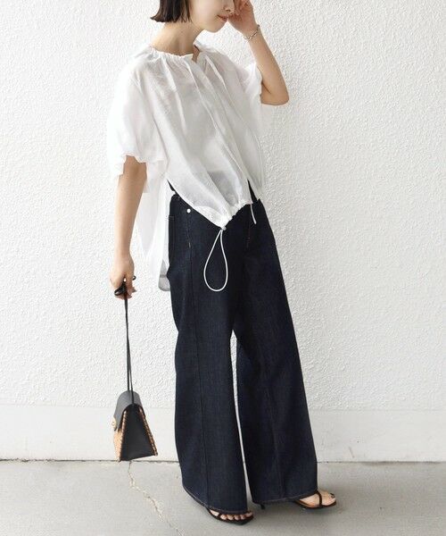 SHIPS / シップス シャツ・ブラウス | 《予約》【WEB限定】〈手洗い可能〉バルーン スリーブ 裾 ドロスト ブラウス | 詳細4