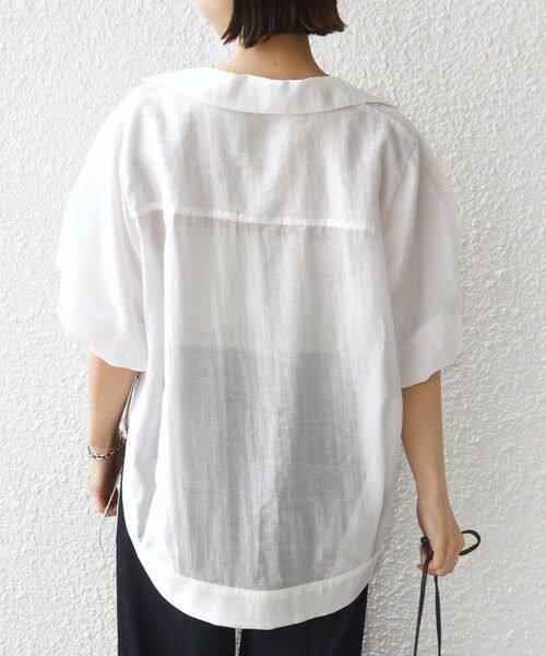 SHIPS / シップス シャツ・ブラウス | 《予約》【WEB限定】〈手洗い可能〉バルーン スリーブ 裾 ドロスト ブラウス | 詳細6