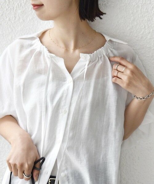 SHIPS / シップス シャツ・ブラウス | 《予約》【WEB限定】〈手洗い可能〉バルーン スリーブ 裾 ドロスト ブラウス | 詳細8