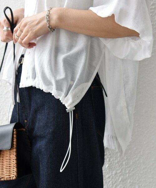 SHIPS / シップス シャツ・ブラウス | 《予約》【WEB限定】〈手洗い可能〉バルーン スリーブ 裾 ドロスト ブラウス | 詳細9