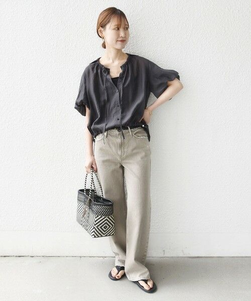 SHIPS / シップス シャツ・ブラウス | 《予約》【WEB限定】〈手洗い可能〉バルーン スリーブ 裾 ドロスト ブラウス | 詳細13