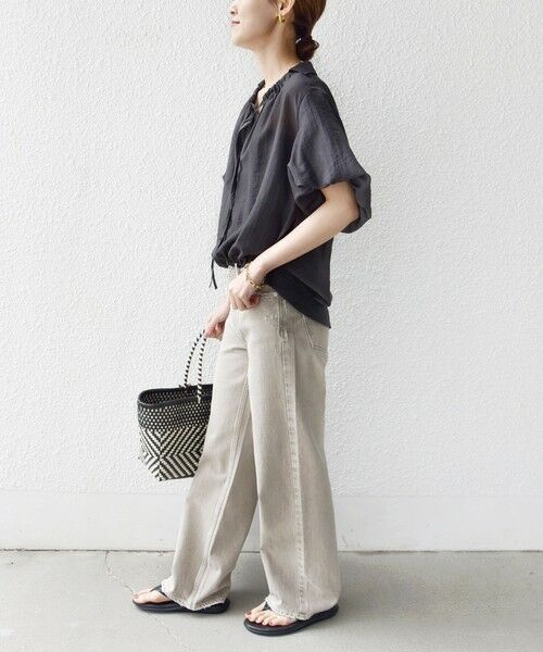 SHIPS / シップス シャツ・ブラウス | 《予約》【WEB限定】〈手洗い可能〉バルーン スリーブ 裾 ドロスト ブラウス | 詳細14