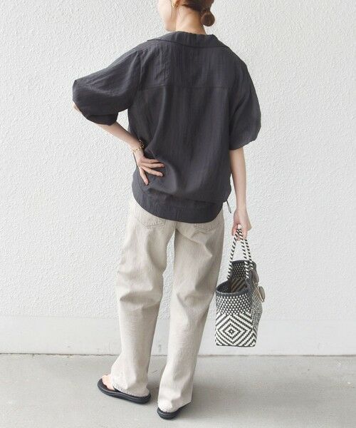 SHIPS / シップス シャツ・ブラウス | 《予約》【WEB限定】〈手洗い可能〉バルーン スリーブ 裾 ドロスト ブラウス | 詳細15