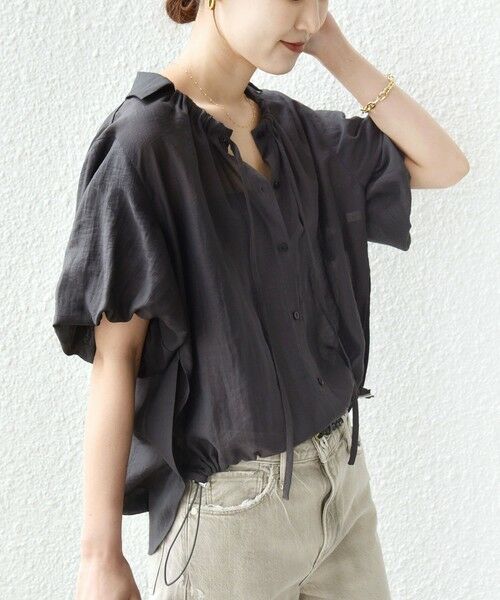 SHIPS / シップス シャツ・ブラウス | 《予約》【WEB限定】〈手洗い可能〉バルーン スリーブ 裾 ドロスト ブラウス | 詳細20