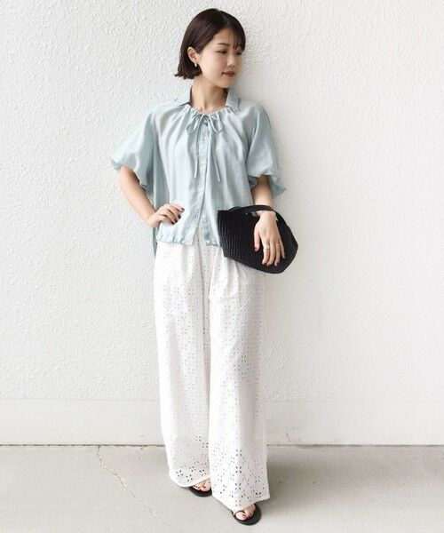 SHIPS / シップス シャツ・ブラウス | 《予約》【WEB限定】〈手洗い可能〉バルーン スリーブ 裾 ドロスト ブラウス | 詳細28