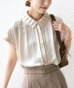 SHIPS / シップス シャツ・ブラウス | 《一部追加予約》【WEB限定】〈手洗い可能〉サテン 襟 タック デザイン ブラウス
