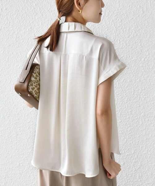 SHIPS / シップス シャツ・ブラウス | 《予約》【WEB限定】〈手洗い可能〉ヴィンテージ サテン 襟 タック デザイン ブラウス | 詳細7