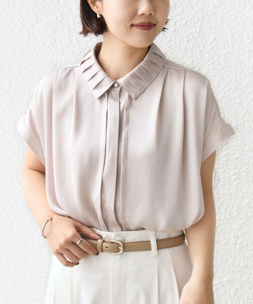 SHIPS / シップス シャツ・ブラウス | 《予約》【WEB限定】〈手洗い可能〉ヴィンテージ サテン 襟 タック デザイン ブラウス | 詳細17