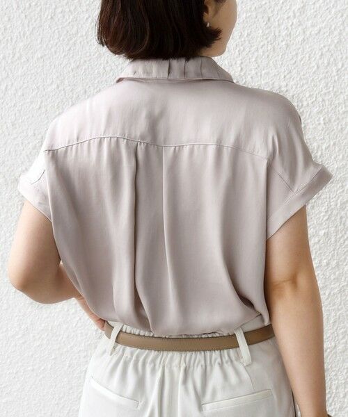 SHIPS / シップス シャツ・ブラウス | 《予約》【WEB限定】〈手洗い可能〉ヴィンテージ サテン 襟 タック デザイン ブラウス | 詳細19