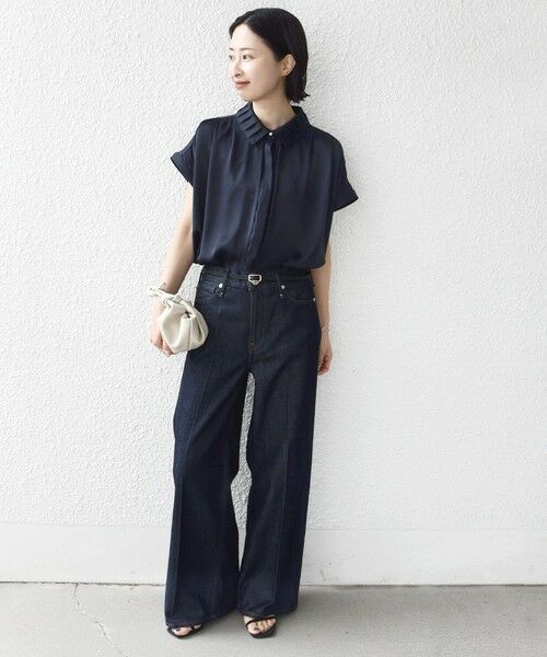 SHIPS / シップス シャツ・ブラウス | 《予約》【WEB限定】〈手洗い可能〉ヴィンテージ サテン 襟 タック デザイン ブラウス | 詳細29