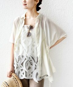 SHIPS / シップス シャツ・ブラウス | 《予約》【WEB限定】〈手洗い可能〉ウエスト ドロスト シアー ブラウス