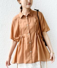 SHIPS / シップス シャツ・ブラウス | 《予約》【WEB限定】〈手洗い可能〉ウエスト ドロスト シアー ブラウス