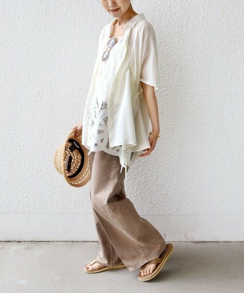 SHIPS / シップス シャツ・ブラウス | 《予約》【WEB限定】〈手洗い可能〉ウエスト ドロスト シアー ブラウス | 詳細2