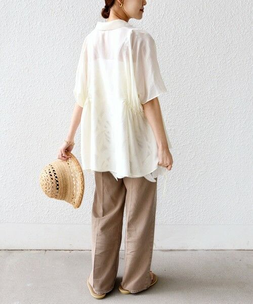 SHIPS / シップス シャツ・ブラウス | 《予約》【WEB限定】〈手洗い可能〉ウエスト ドロスト シアー ブラウス | 詳細3
