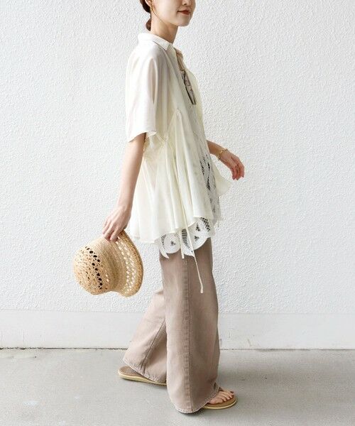 SHIPS / シップス シャツ・ブラウス | 《予約》【WEB限定】〈手洗い可能〉ウエスト ドロスト シアー ブラウス | 詳細4