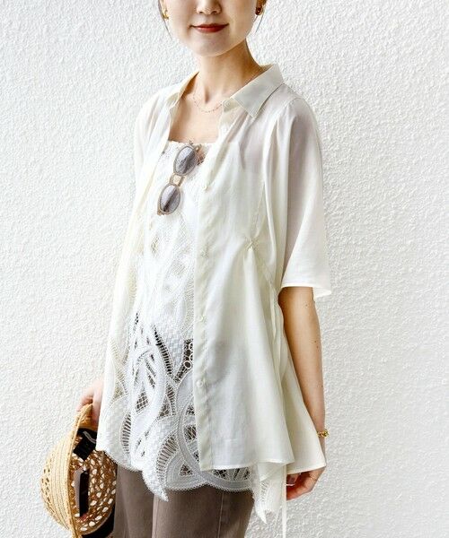 SHIPS / シップス シャツ・ブラウス | 《予約》【WEB限定】〈手洗い可能〉ウエスト ドロスト シアー ブラウス | 詳細5