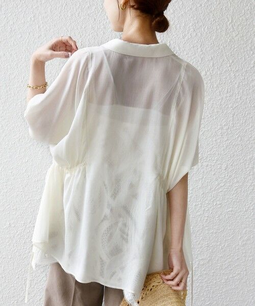 SHIPS / シップス シャツ・ブラウス | 《予約》【WEB限定】〈手洗い可能〉ウエスト ドロスト シアー ブラウス | 詳細6