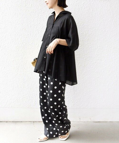 SHIPS / シップス シャツ・ブラウス | 《予約》【WEB限定】〈手洗い可能〉ウエスト ドロスト シアー ブラウス | 詳細13