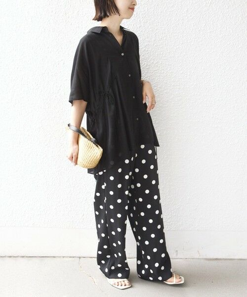 SHIPS / シップス シャツ・ブラウス | 《予約》【WEB限定】〈手洗い可能〉ウエスト ドロスト シアー ブラウス | 詳細15