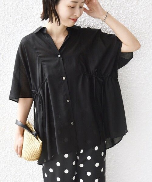 SHIPS / シップス シャツ・ブラウス | 《予約》【WEB限定】〈手洗い可能〉ウエスト ドロスト シアー ブラウス | 詳細16