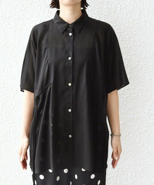 SHIPS / シップス シャツ・ブラウス | 《予約》【WEB限定】〈手洗い可能〉ウエスト ドロスト シアー ブラウス | 詳細22