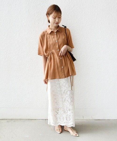 SHIPS / シップス シャツ・ブラウス | 《予約》【WEB限定】〈手洗い可能〉ウエスト ドロスト シアー ブラウス | 詳細27