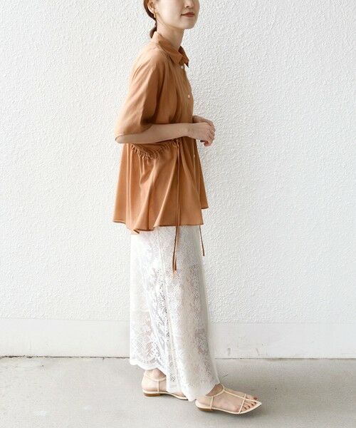 SHIPS / シップス シャツ・ブラウス | 《予約》【WEB限定】〈手洗い可能〉ウエスト ドロスト シアー ブラウス | 詳細30