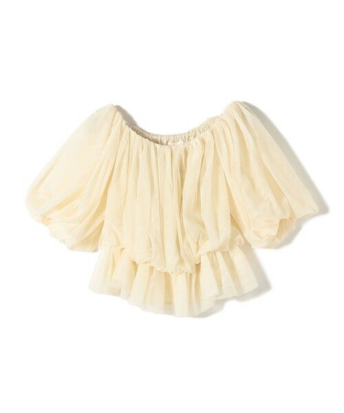 SHIPS / シップス シャツ・ブラウス | troisiemeCHACO:〈手洗い可能〉チュール ブラウス（オフホワイト）