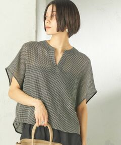 SHIPS / シップス シャツ・ブラウス | 《予約》〈手洗い可能〉ミニ チェック カラミ スキッパー プルオーバー