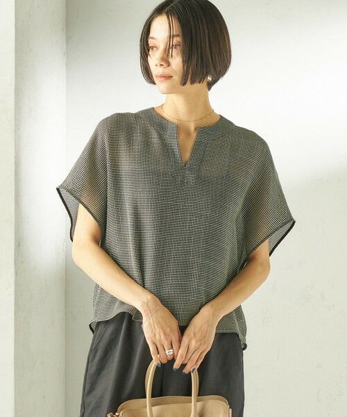 SHIPS / シップス シャツ・ブラウス | 《予約》〈手洗い可能〉ミニ チェック カラミ スキッパー プルオーバー | 詳細25