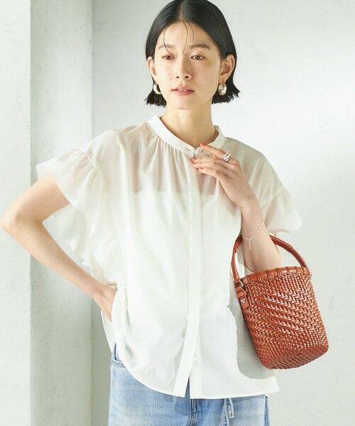 SHIPS / シップス シャツ・ブラウス | 【実力派ベーシック】〈接触冷感/洗濯機可能〉SUUSUU フリル ギャザー ブラウス | 詳細10
