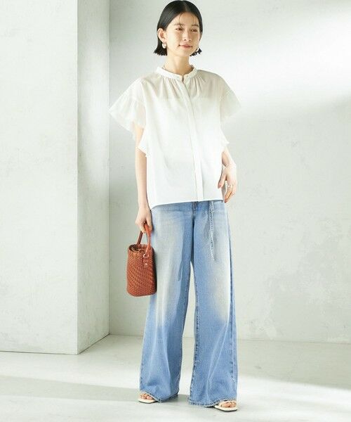 SHIPS / シップス シャツ・ブラウス | 《予約》〈接触冷感/洗濯機可能〉SUUSUU フリル ギャザー ブラウス | 詳細4