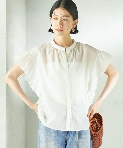 SHIPS / シップス シャツ・ブラウス | 《予約》〈接触冷感/洗濯機可能〉SUUSUU フリル ギャザー ブラウス | 詳細5