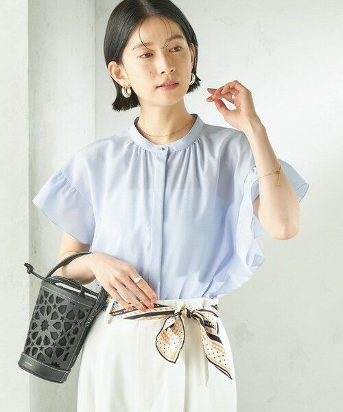 SHIPS / シップス シャツ・ブラウス | 《予約》〈接触冷感/洗濯機可能〉SUUSUU フリル ギャザー ブラウス | 詳細21