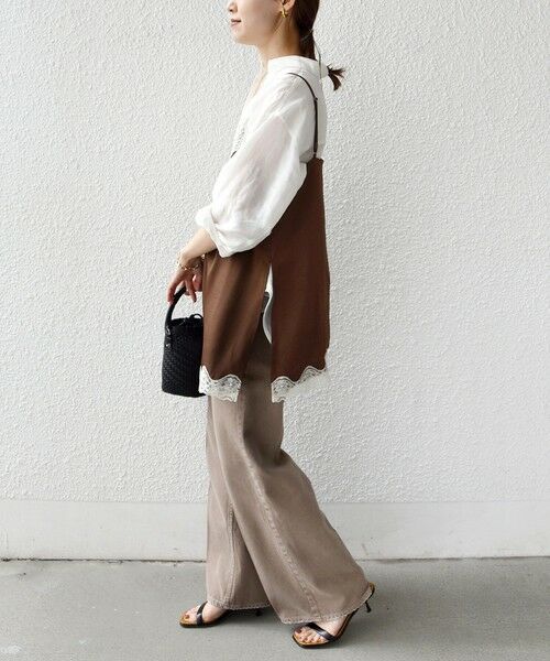 SHIPS / シップス キャミソール・チューブトップ | 〈手洗い可能〉レース トリム キャミソール | 詳細2