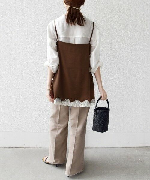 SHIPS / シップス キャミソール・チューブトップ | 〈手洗い可能〉レース トリム キャミソール | 詳細3