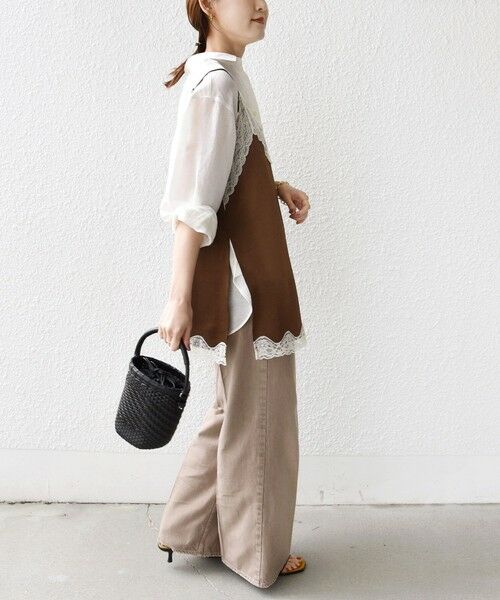 SHIPS / シップス キャミソール・チューブトップ | 〈手洗い可能〉レース トリム キャミソール | 詳細4