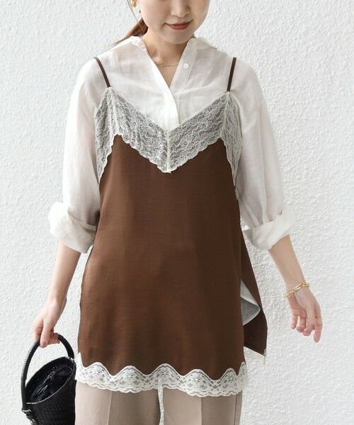 SHIPS / シップス キャミソール・チューブトップ | 〈手洗い可能〉レース トリム キャミソール | 詳細6