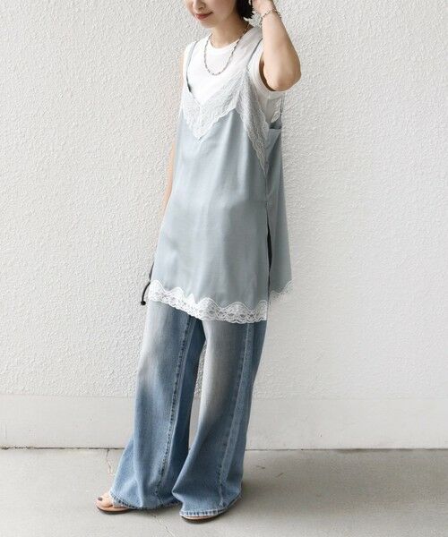 SHIPS / シップス キャミソール・チューブトップ | 〈手洗い可能〉レース トリム キャミソール | 詳細14