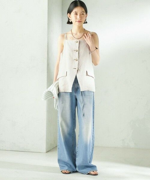 SHIPS / シップス ベスト | 《予約》TICCA:〈手洗い可能〉リネン キャミソール ベスト | 詳細1