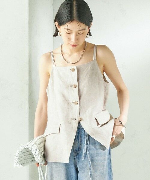 SHIPS / シップス ベスト | 《予約》TICCA:〈手洗い可能〉リネン キャミソール ベスト | 詳細5