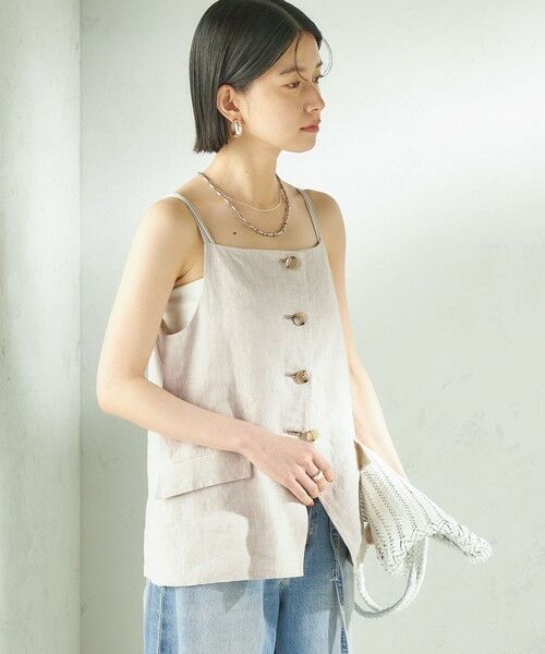 SHIPS / シップス ベスト | 《予約》TICCA:〈手洗い可能〉リネン キャミソール ベスト | 詳細8