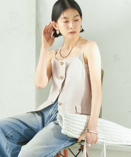 SHIPS / シップス ベスト | 《予約》TICCA:〈手洗い可能〉リネン キャミソール ベスト | 詳細9